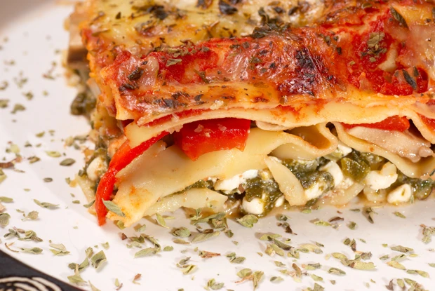 Schnelle Ziegenfrischk&auml;se-Blattspinat-Lasagne