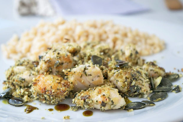 Huhn mit K&uuml;rbiskernen