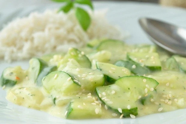 Schmor-Gurke in Wasabi