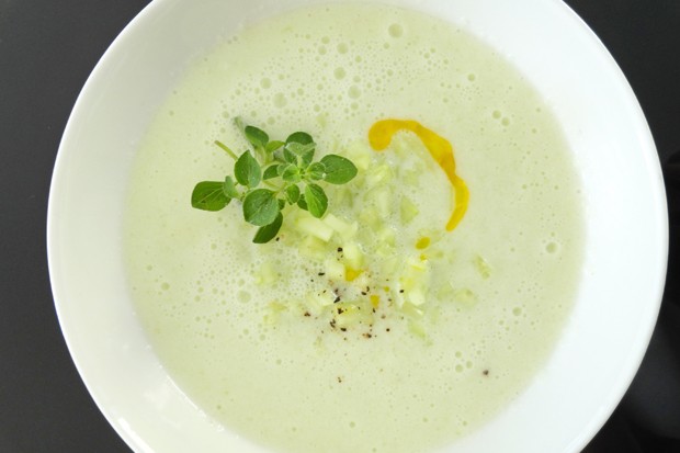 Gurken-Buttermilch-Suppe mit Honig