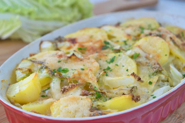 Kartoffel-Chinakohl-Gratin