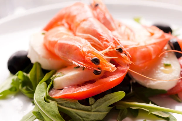 Garnelen mit Mozzarella