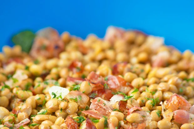 Linsensalat mit Speck