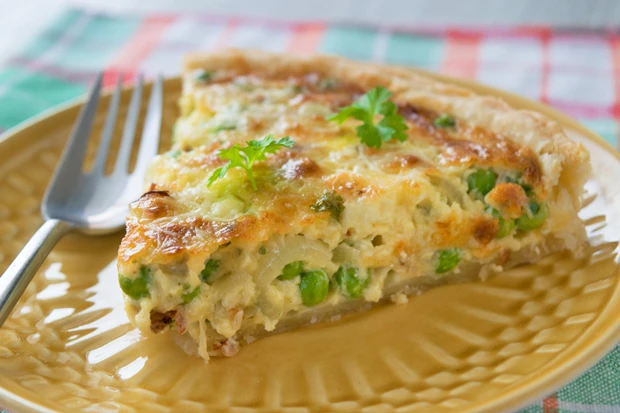 Erbsen-Feta-Quiche
