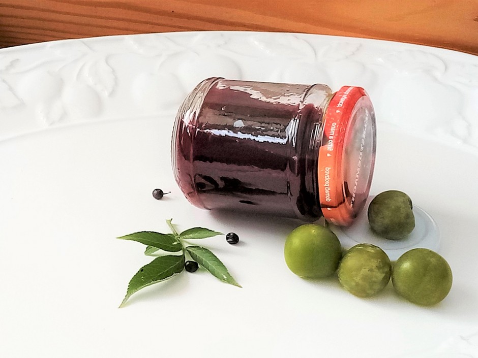 Ringlotten-Holunder-Essig mit Balsamico