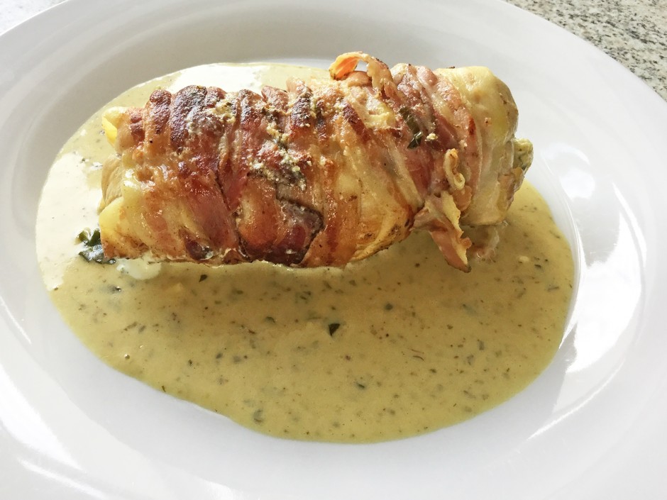 Hühnerouladen mit Bärlauchfüllung