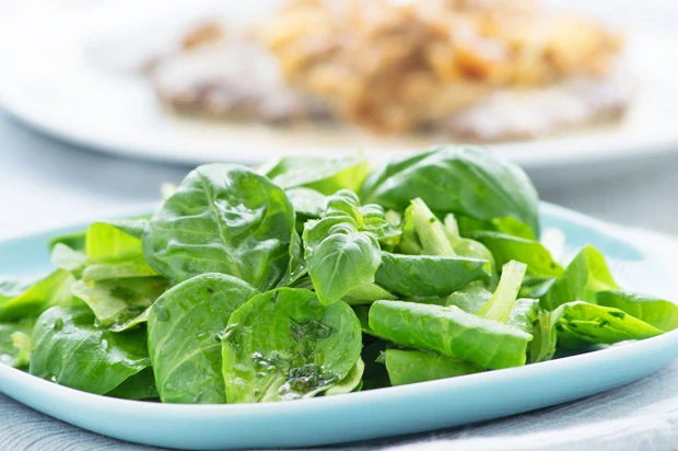 Vogelsalat mit Basilikum-Dressing