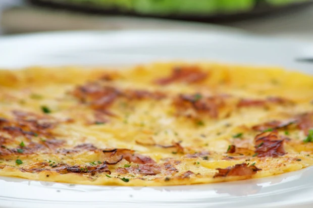 Omelett auf Pizzaart