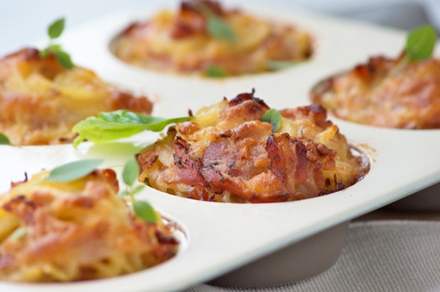 Spaghetti Carbonara Muffins