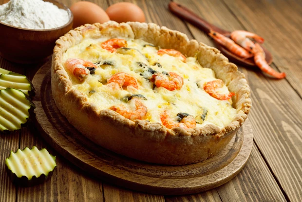 Garnelen-Safran-Quiche