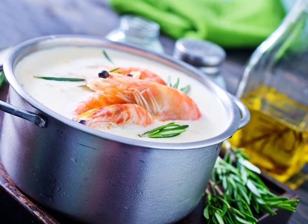 Cremesuppe mit Krabben