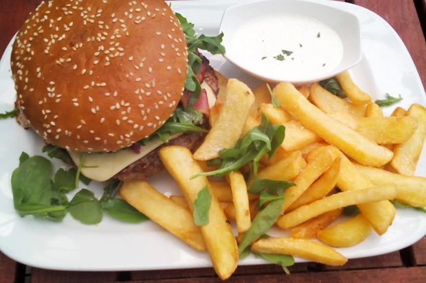 Burger mit Pommes frites selbstgemacht