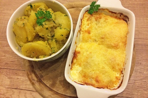 Überbackener Fisch mit Rosmarin-Kartoffeln