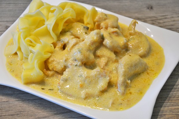 Hühnergeschnetzeltes mit Pasta