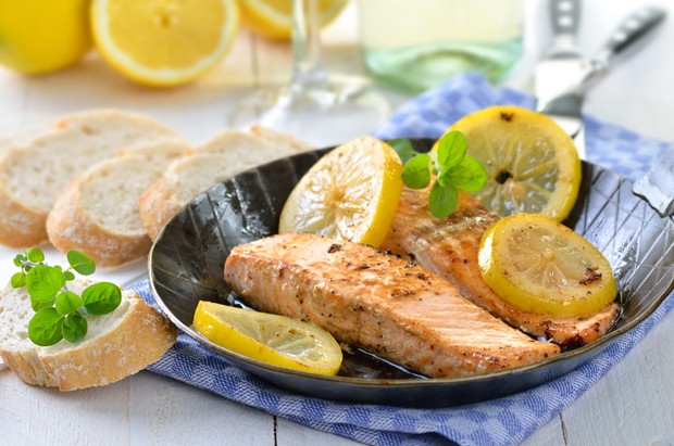 Gebratene Lachsfilets