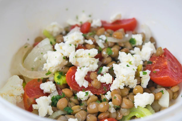 Linsensalat mit Feta
