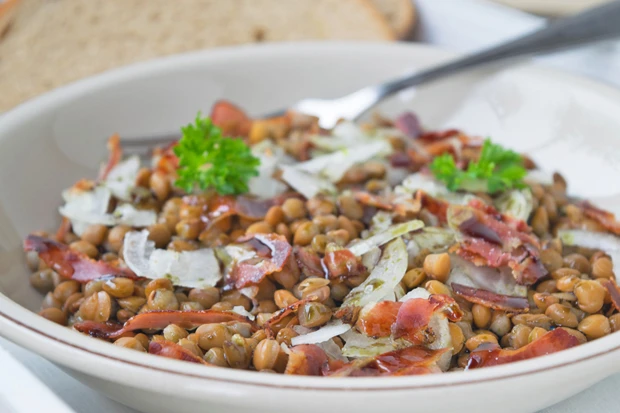 Linsensalat mit Kern&ouml;l
