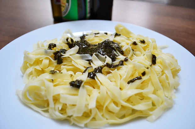 Nudeln mit K&uuml;rbiskernpesto