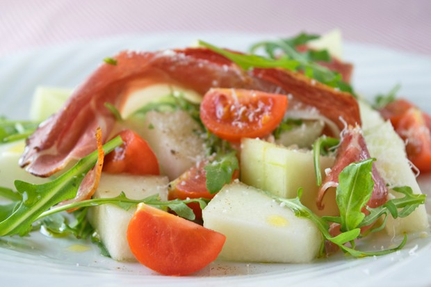 Melonensalat mit Parmaschinken