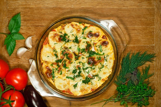 Moussaka mit Schafsk&auml;se