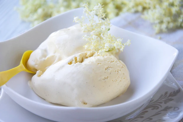 Holunderbl&uuml;ten-Joghurt-Eis