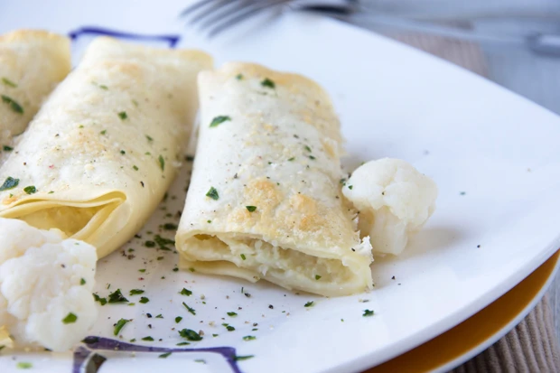 Canneloni mit Karfiol-K&auml;se-F&uuml;llung