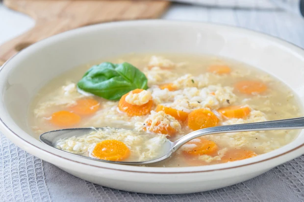 Reissuppe mit Karotten