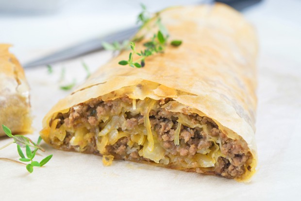 Sauerkrautstrudel mit Faschiertem