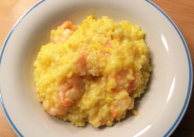 Safranrisotto mit Garnelen
