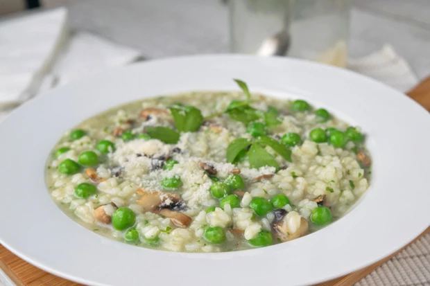 Erbsenrisotto mit Minze