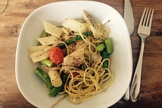 Spaghetti mit Spargel
