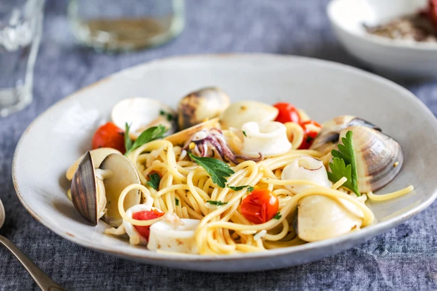 Spaghetti mit Meeresfr&uuml;chten