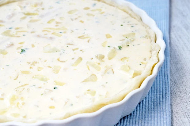 Spargel Quiche mit Speck