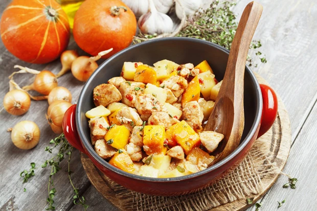 Kürbis-Fleisch-Pfanne