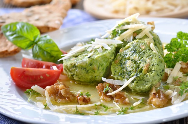 Spinatknödel mit Cremespinat