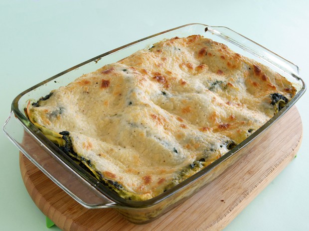 Spinatlasagne mit Schafskäse