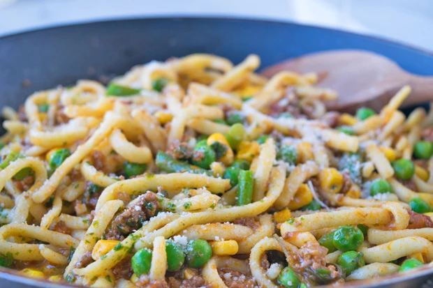 Sp&auml;tzlepfanne mit Faschiertem