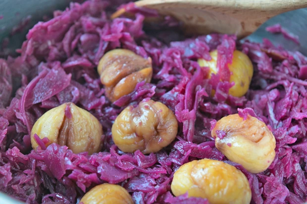 Rotkraut mit Maroni