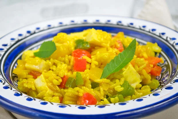 Paprika-Reis-Tofu