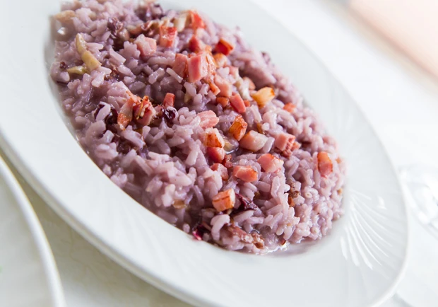 Radicchio Risotto mit Speck