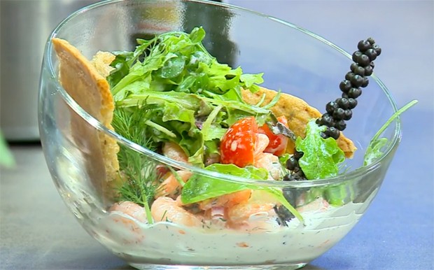 Shrimpssalat mit Wasabi