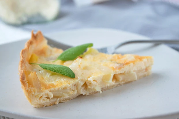 Spargel Quiche mit Speck