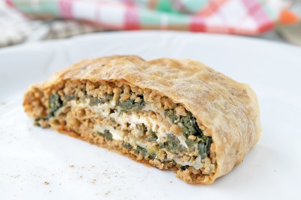 Strudel mit Faschiertem und Spinat