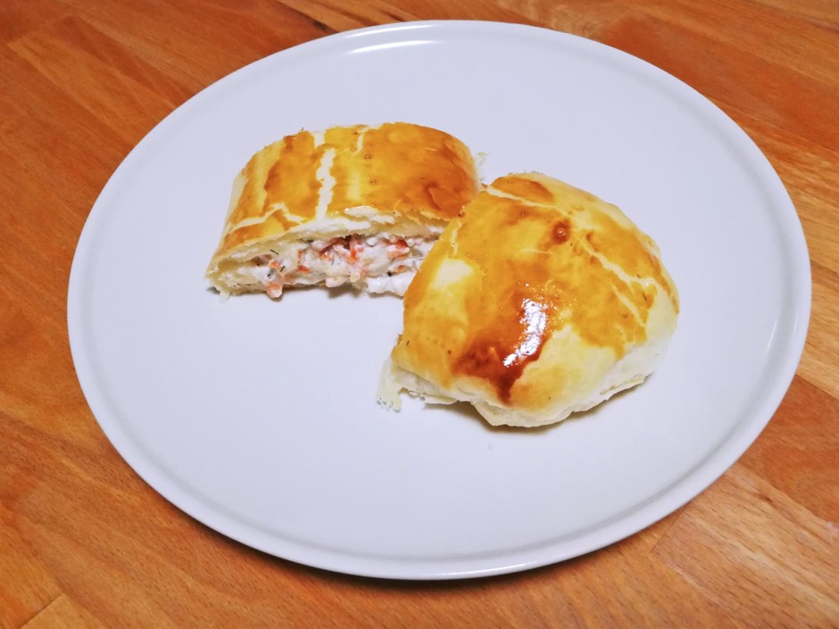 Blätterteigstrudel mit Lachs