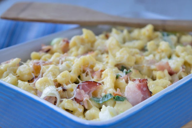 Sp&auml;tzle-Schinken-Auflauf