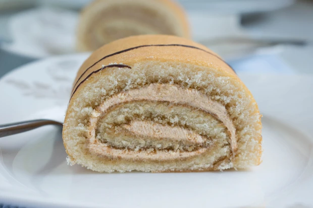 Bananenroulade mit Pudding