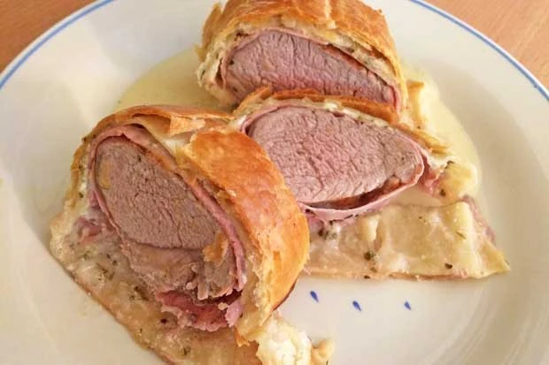 Schweinslungenbraten im Bl&auml;tterteig