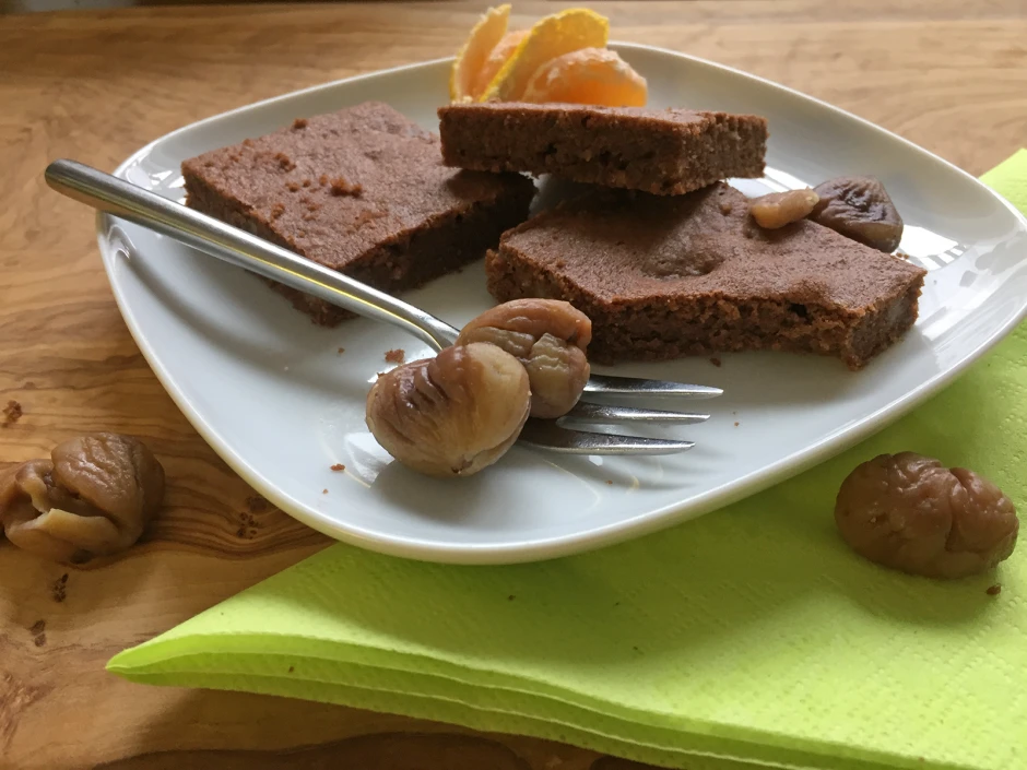Maronenkuchen mit Schokolade