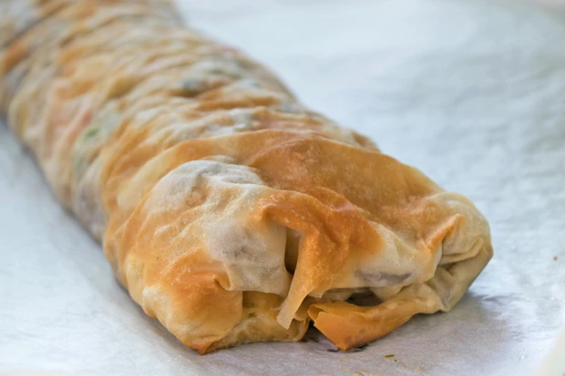 B&auml;rlauchstrudel mit Kartoffeln
