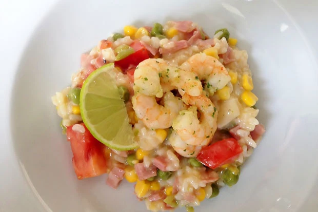 Garnelen auf Risotto